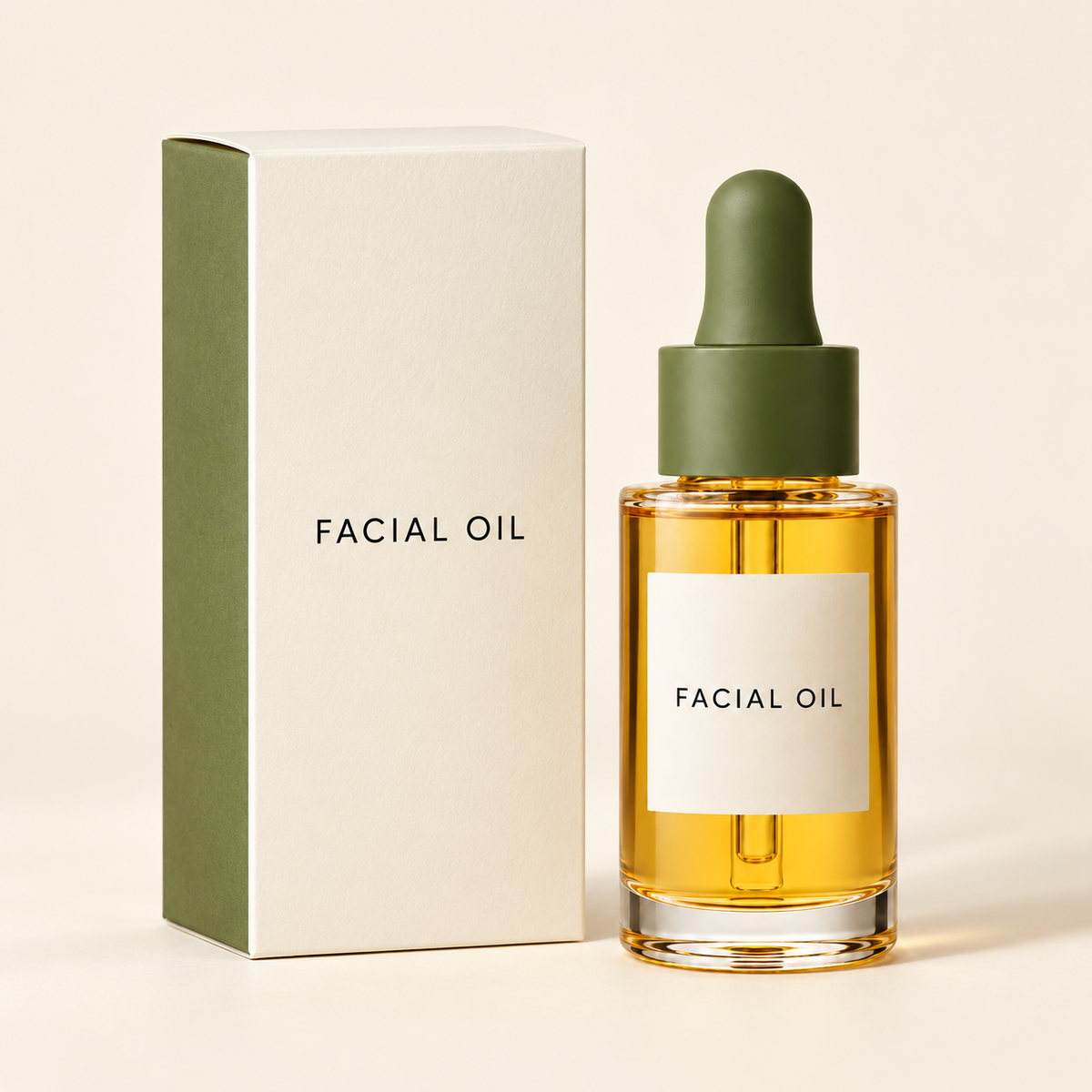 Facial oil bottle and carton concept