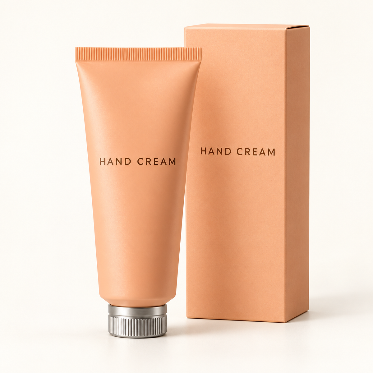 Hand cream tube and matching unbranded carton