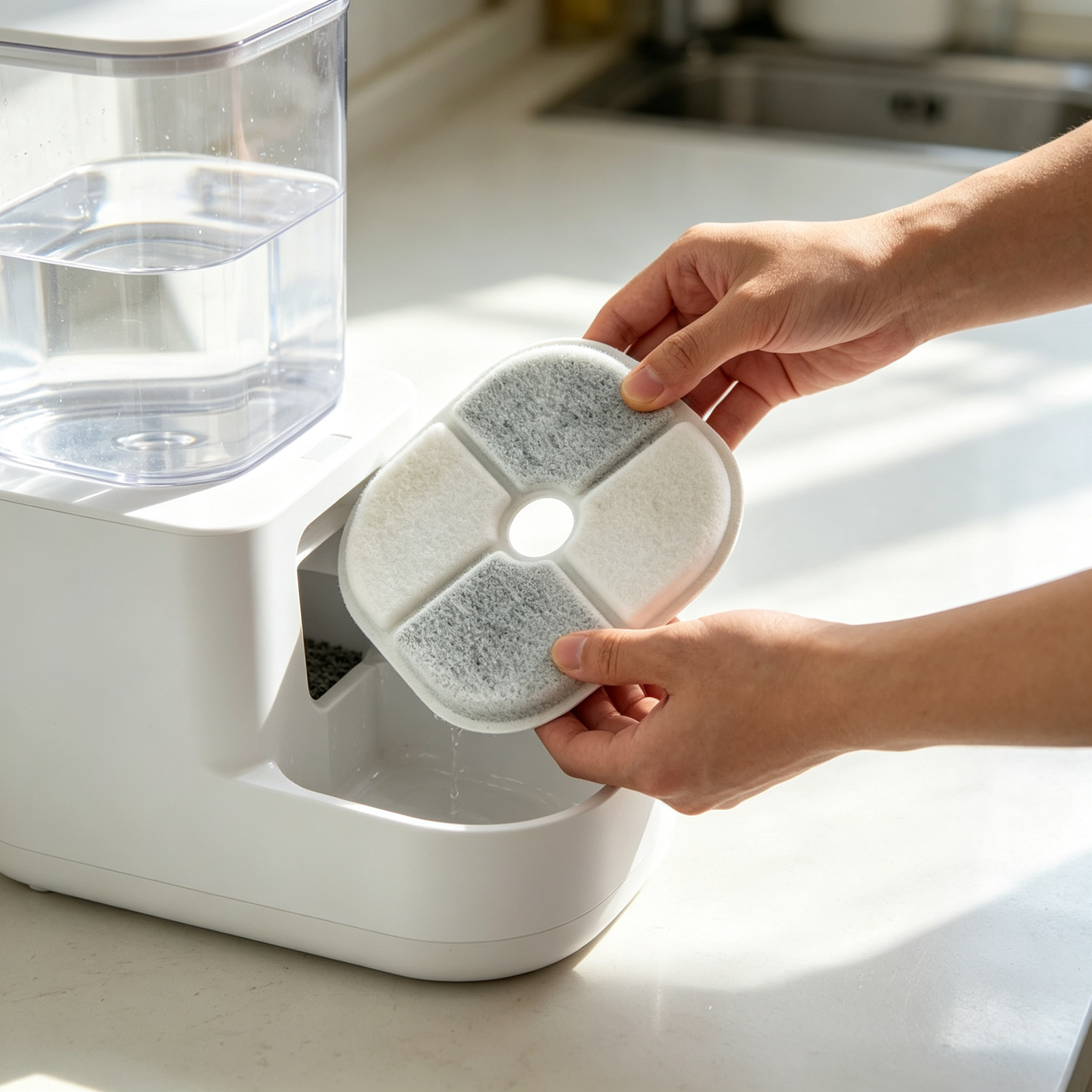 ✨ Pet Water Filter | White Fiber Material | Fresh Hydration Care Essential | Cat & Dog Wellness Helper | Clean Water Design
