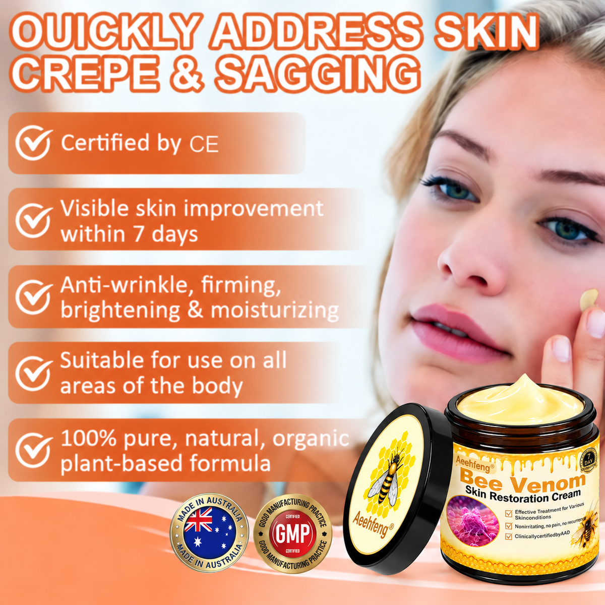 ❤Official Brand Shop丨Aeehfeng® Bee venom Pro Comprehensive Cream—Tightening for Skin Types