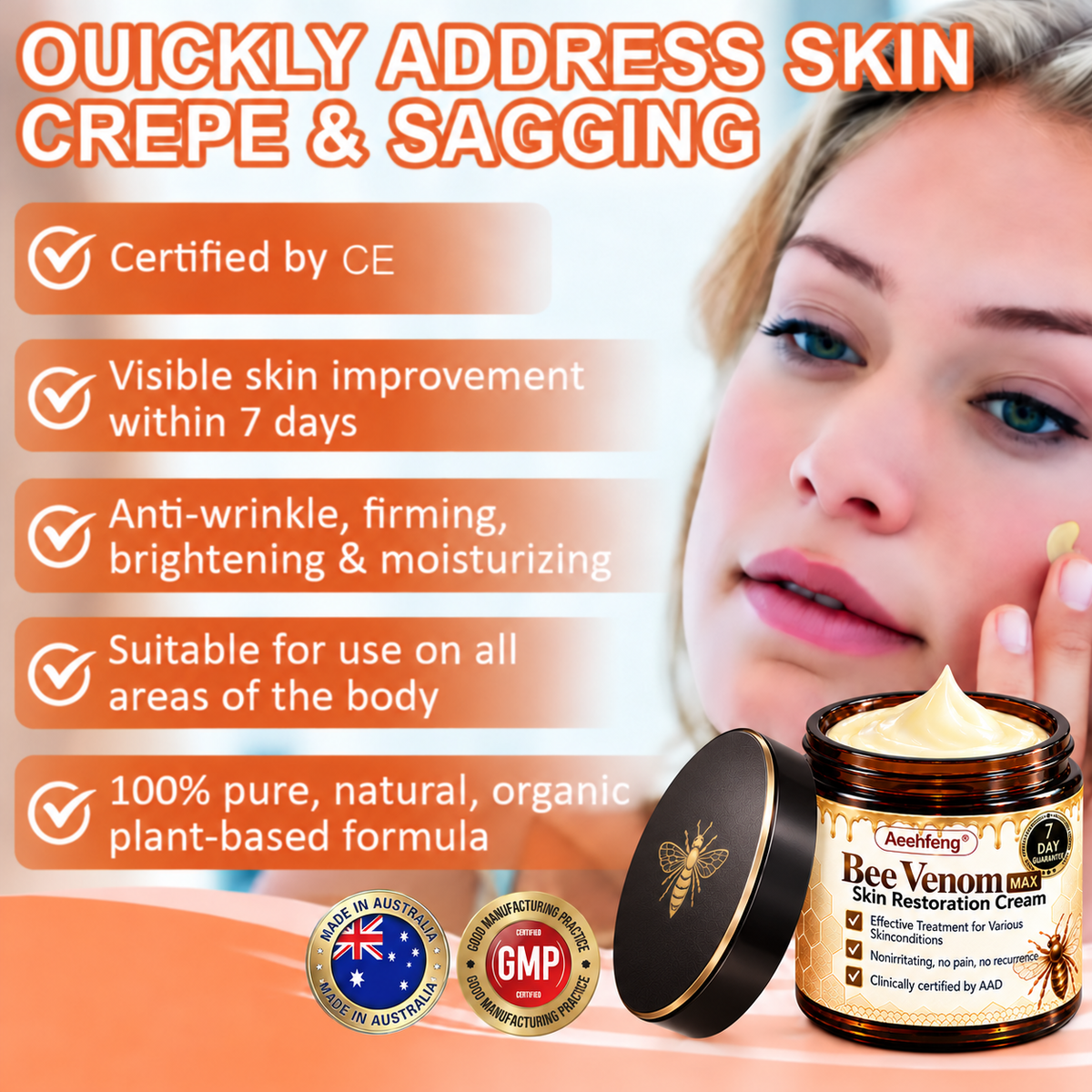 💐Official Brand Shop丨Aeehfeng® Bee venom Pro Comprehensive Cream—Tightening for Skin Types