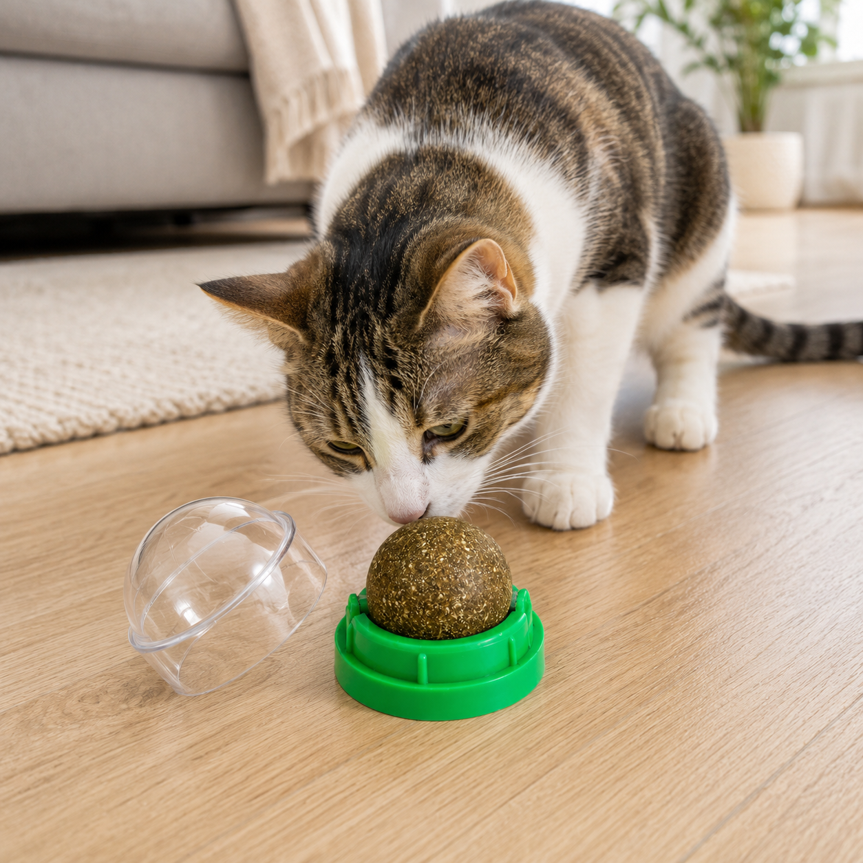 🐾 Catnip Ball Toy | Natural Cat Entertainment | Interactive Pet Play Essential | Everyday Pet Care Helper | Fun Green Design