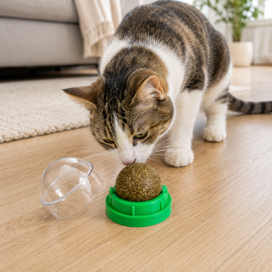 🐾 Catnip Ball Toy | Natural Cat Entertainment | Interactive Pet Play Essential | Everyday Pet Care Helper | Fun Green Design
