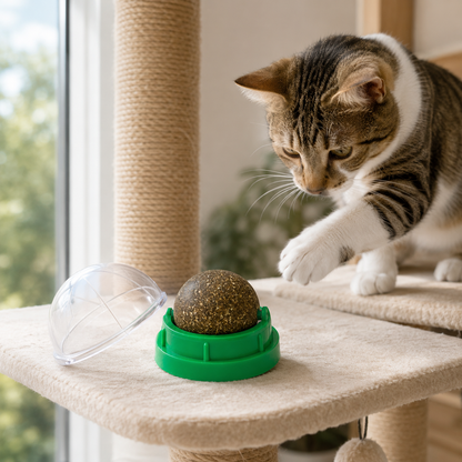 🐾 Catnip Ball Toy | Natural Cat Entertainment | Interactive Pet Play Essential | Everyday Pet Care Helper | Fun Green Design