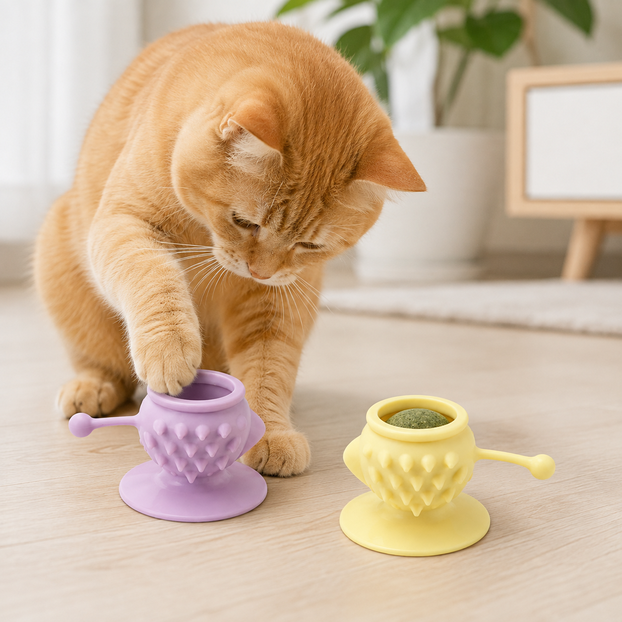 🌸 Catnip Lick Toy | Silicone Material | Indoor Cat Entertainment | Pet Gift Essential | Cute Pastel Design