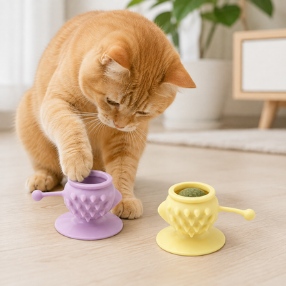 🌸 Catnip Lick Toy | Silicone Material | Indoor Cat Entertainment | Pet Gift Essential | Cute Pastel Design