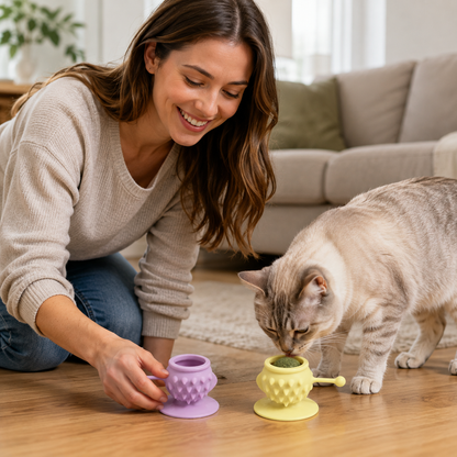 🌸 Catnip Lick Toy | Silicone Material | Indoor Cat Entertainment | Pet Gift Essential | Cute Pastel Design
