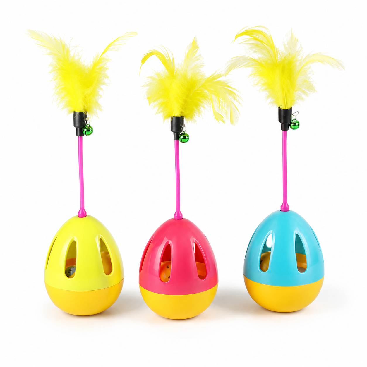 🌈 Interactive Cat Toy | Durable Plastic Material | Indoor Cat Playtime | Pet Lover Gift | Colorful Balance Design