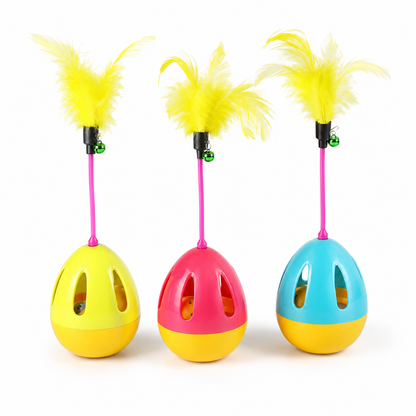 🌈 Interactive Cat Toy | Durable Plastic Material | Indoor Cat Playtime | Pet Lover Gift | Colorful Balance Design