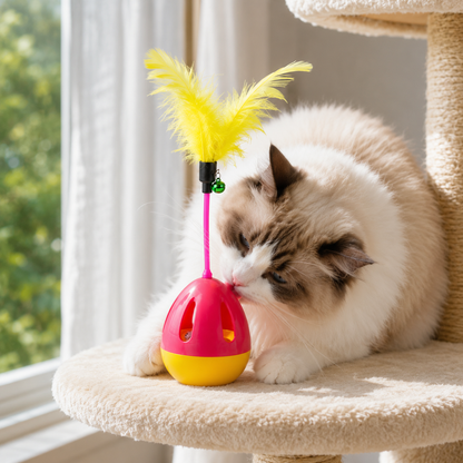 🌈 Interactive Cat Toy | Durable Plastic Material | Indoor Cat Playtime | Pet Lover Gift | Colorful Balance Design
