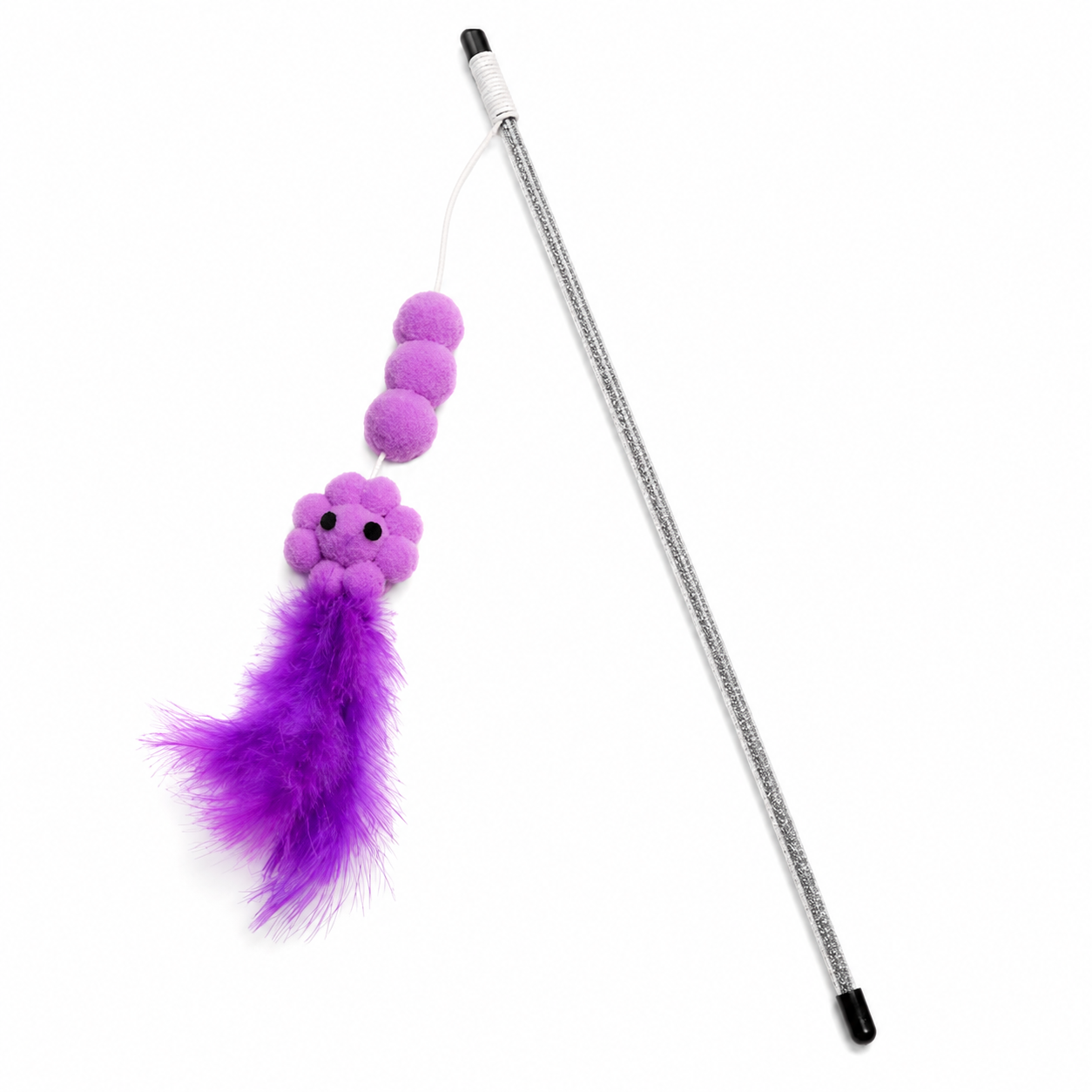 🌻 Interactive Cat Wand Toy | Soft Feather Material | Indoor Cat Exercise | Pet Gift Essential | Cute Flower Design