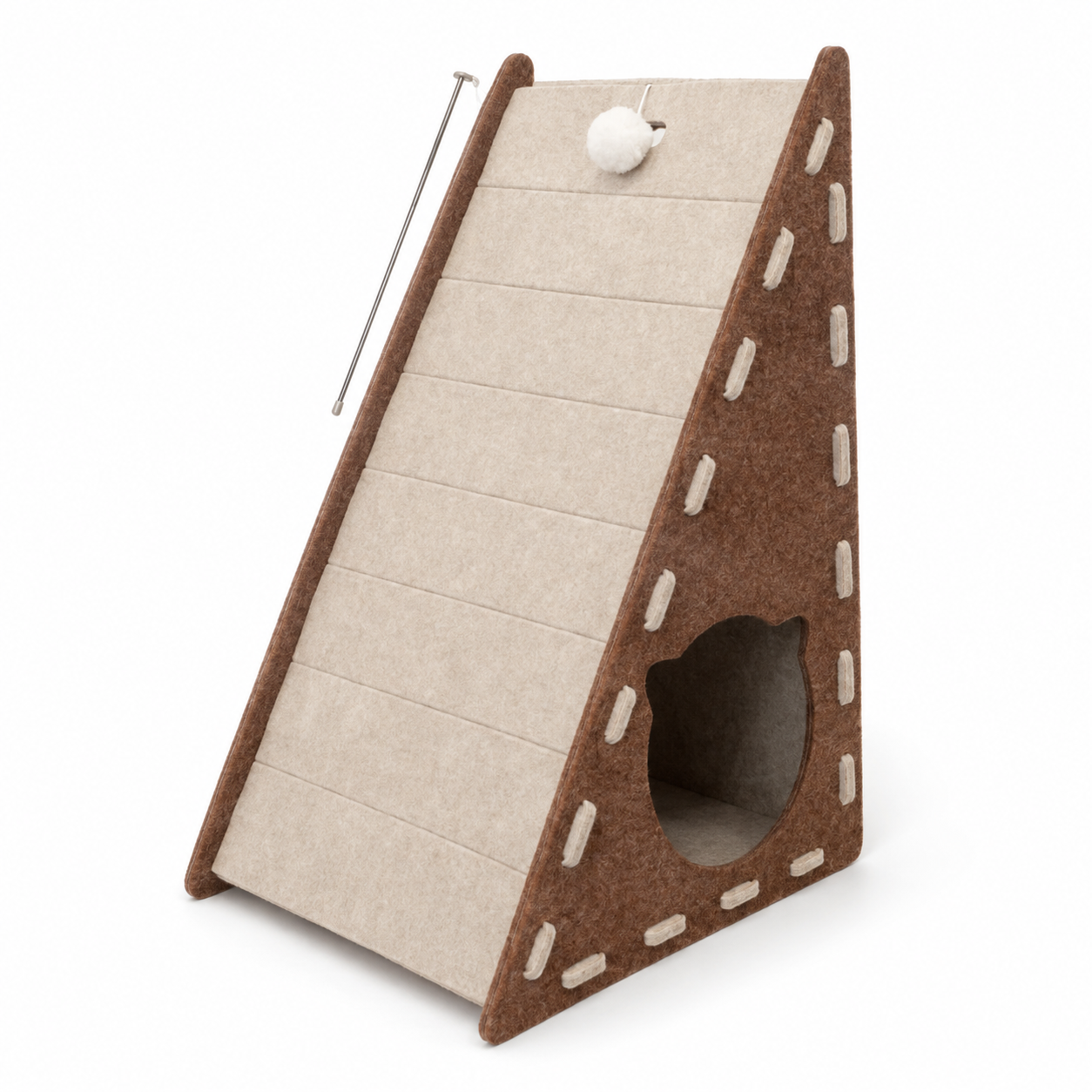 🐾 Cat Scratching Ramp | Soft Felt & Cardboard Material | Indoor Cat Playground | Pet Gift Essential | Cozy Triangle Design