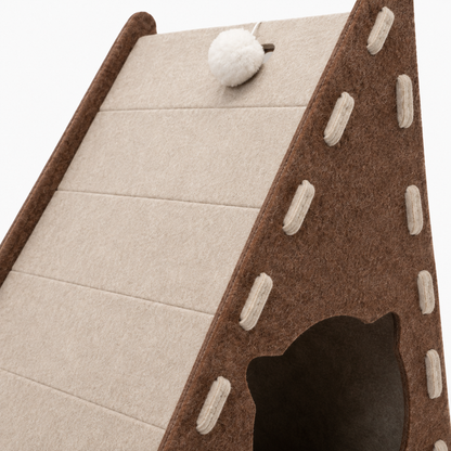 🐾 Cat Scratching Ramp | Soft Felt & Cardboard Material | Indoor Cat Playground | Pet Gift Essential | Cozy Triangle Design