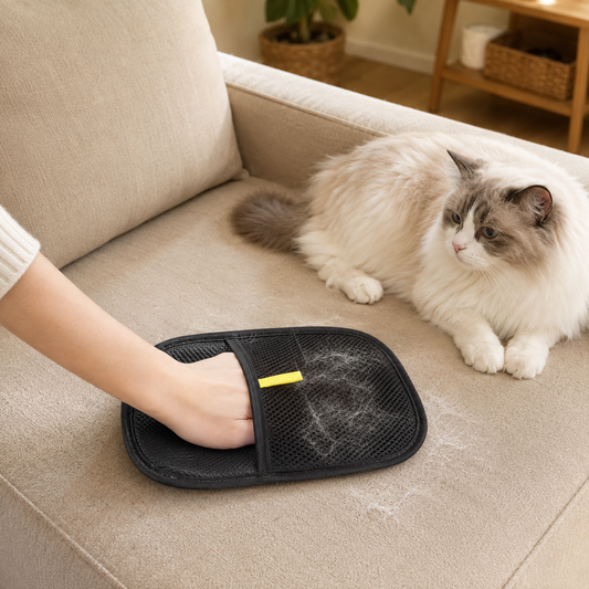 ✨ Pet Hair Removal Glove | Breathable Mesh Material | Gentle Grooming Helper | Cat & Dog Care Essential | Smart Cleaning Design