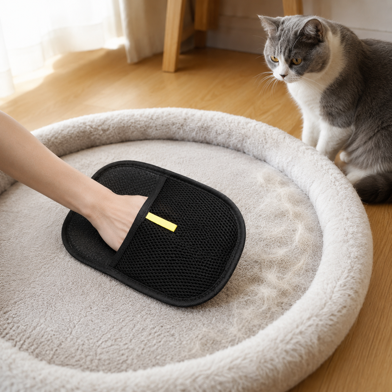 ✨ Pet Hair Removal Glove | Breathable Mesh Material | Gentle Grooming Helper | Cat & Dog Care Essential | Smart Cleaning Design