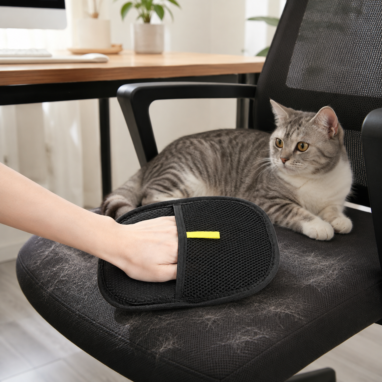 ✨ Pet Hair Removal Glove | Breathable Mesh Material | Gentle Grooming Helper | Cat & Dog Care Essential | Smart Cleaning Design