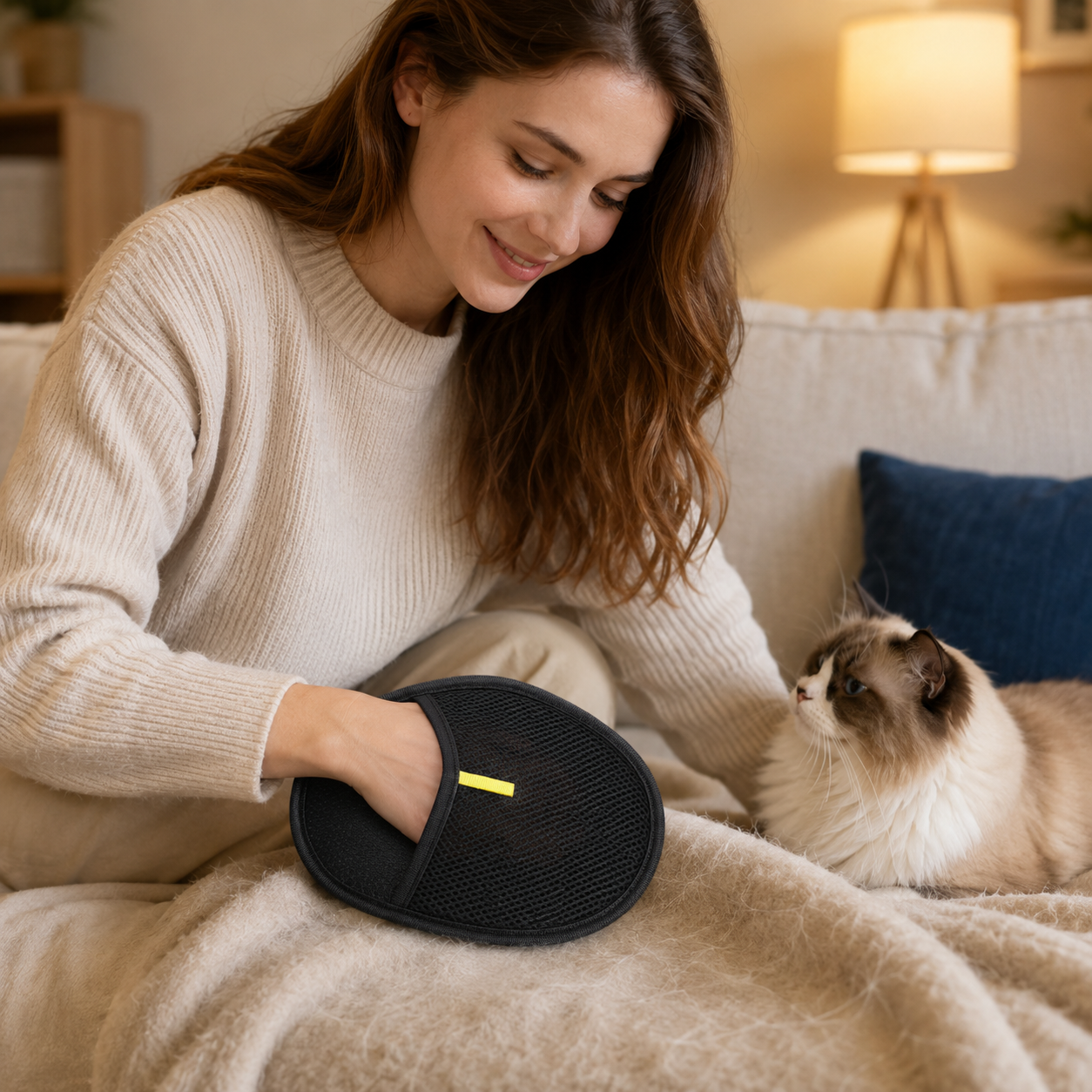 ✨ Pet Hair Removal Glove | Breathable Mesh Material | Gentle Grooming Helper | Cat & Dog Care Essential | Smart Cleaning Design