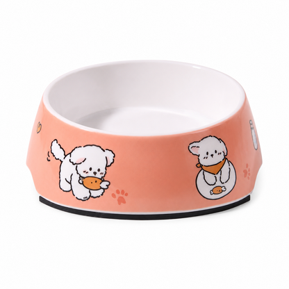 🍑 Pet Feeding Bowl | Smooth Durable Material | Daily Mealtime Essential | Cat & Dog Parent Gift | Cute Cartoon Design
