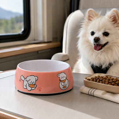 🍑 Pet Feeding Bowl | Smooth Durable Material | Daily Mealtime Essential | Cat & Dog Parent Gift | Cute Cartoon Design