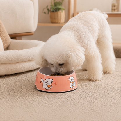 🍑 Pet Feeding Bowl | Smooth Durable Material | Daily Mealtime Essential | Cat & Dog Parent Gift | Cute Cartoon Design
