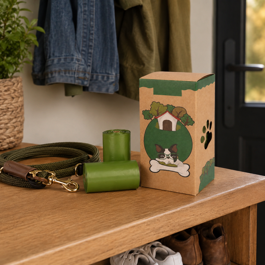 🌿 Pet Cleanup | Leakproof Waste Bags | Outdoor Walks | Dog Parent Essential | Fresh Green Design