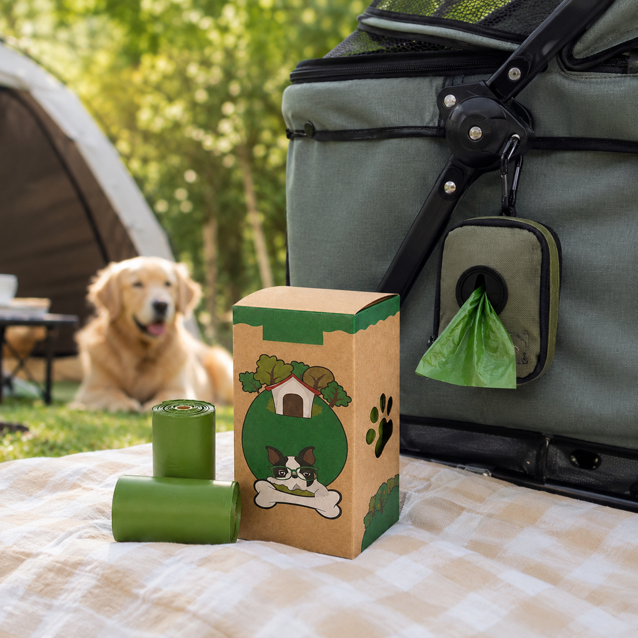 🌿 Pet Cleanup | Leakproof Waste Bags | Outdoor Walks | Dog Parent Essential | Fresh Green Design