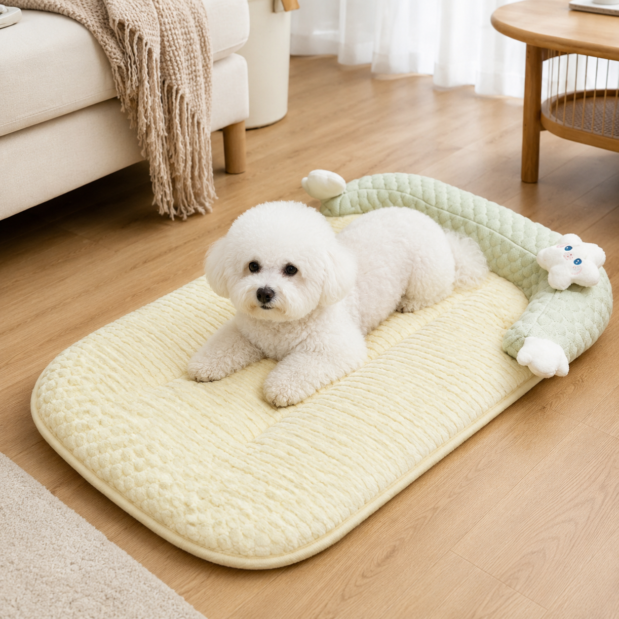 💛 Cozy Pet Mat | Plush Padded Comfort | Home Lounging | Pet Lover Gift | Adorable Star Detail