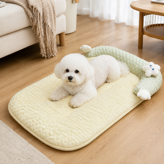 💛 Cozy Pet Mat | Plush Padded Comfort | Home Lounging | Pet Lover Gift | Adorable Star Detail