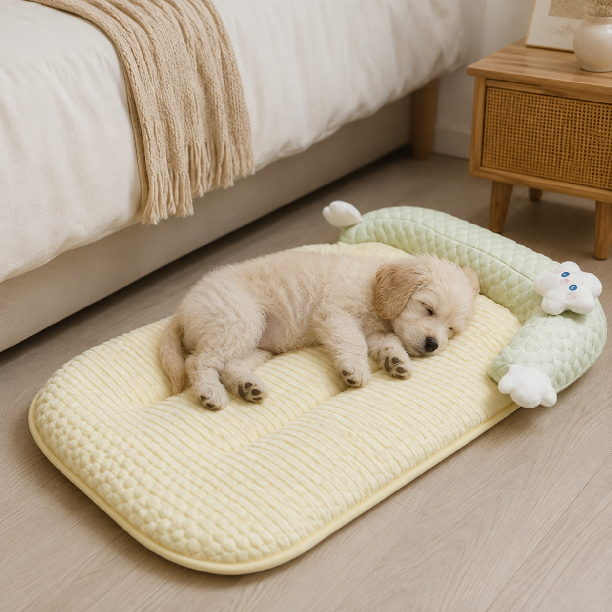 💛 Cozy Pet Mat | Plush Padded Comfort | Home Lounging | Pet Lover Gift | Adorable Star Detail