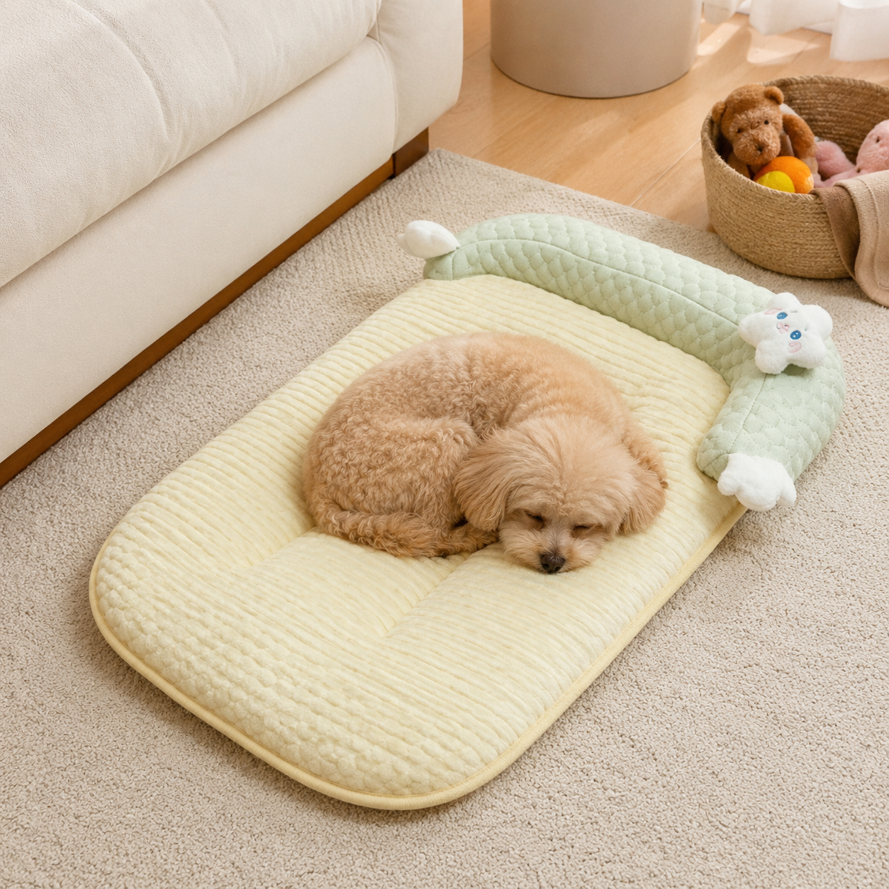💛 Cozy Pet Mat | Plush Padded Comfort | Home Lounging | Pet Lover Gift | Adorable Star Detail