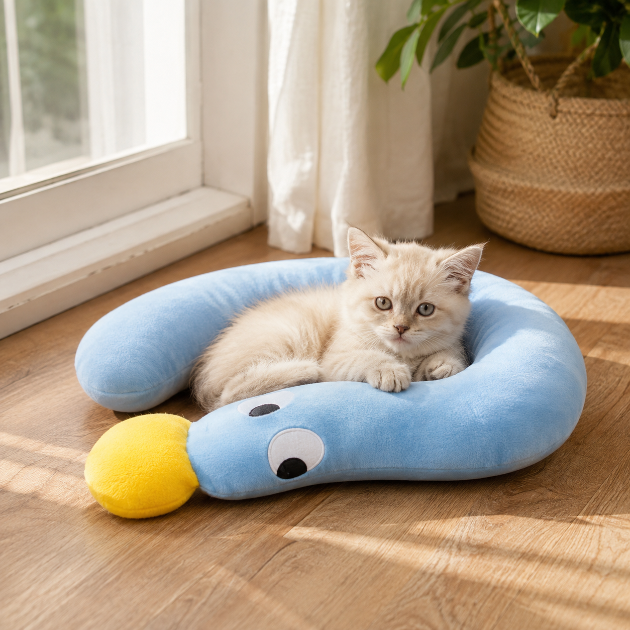 💙 Cozy Pet Pillow | Soft Plush Comfort | Home Napping | Pet Lover Gift | Playful Curved Design