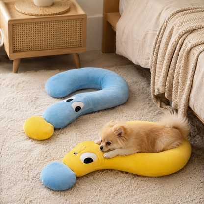 💙 Cozy Pet Pillow | Soft Plush Comfort | Home Napping | Pet Lover Gift | Playful Curved Design
