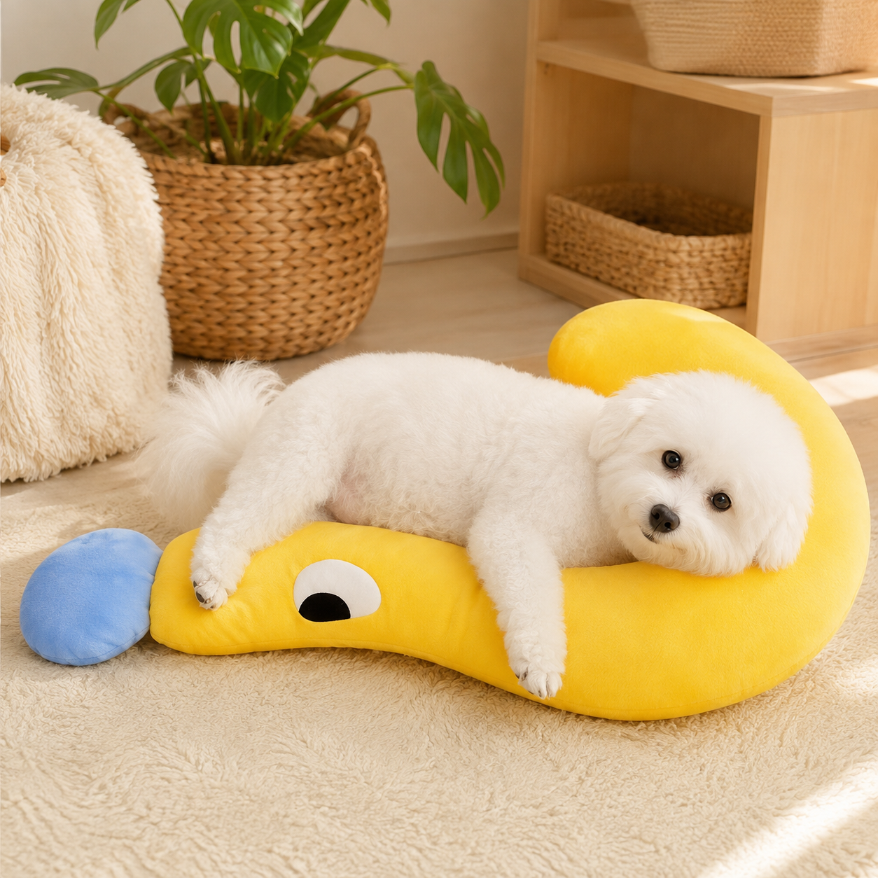 💙 Cozy Pet Pillow | Soft Plush Comfort | Home Napping | Pet Lover Gift | Playful Curved Design