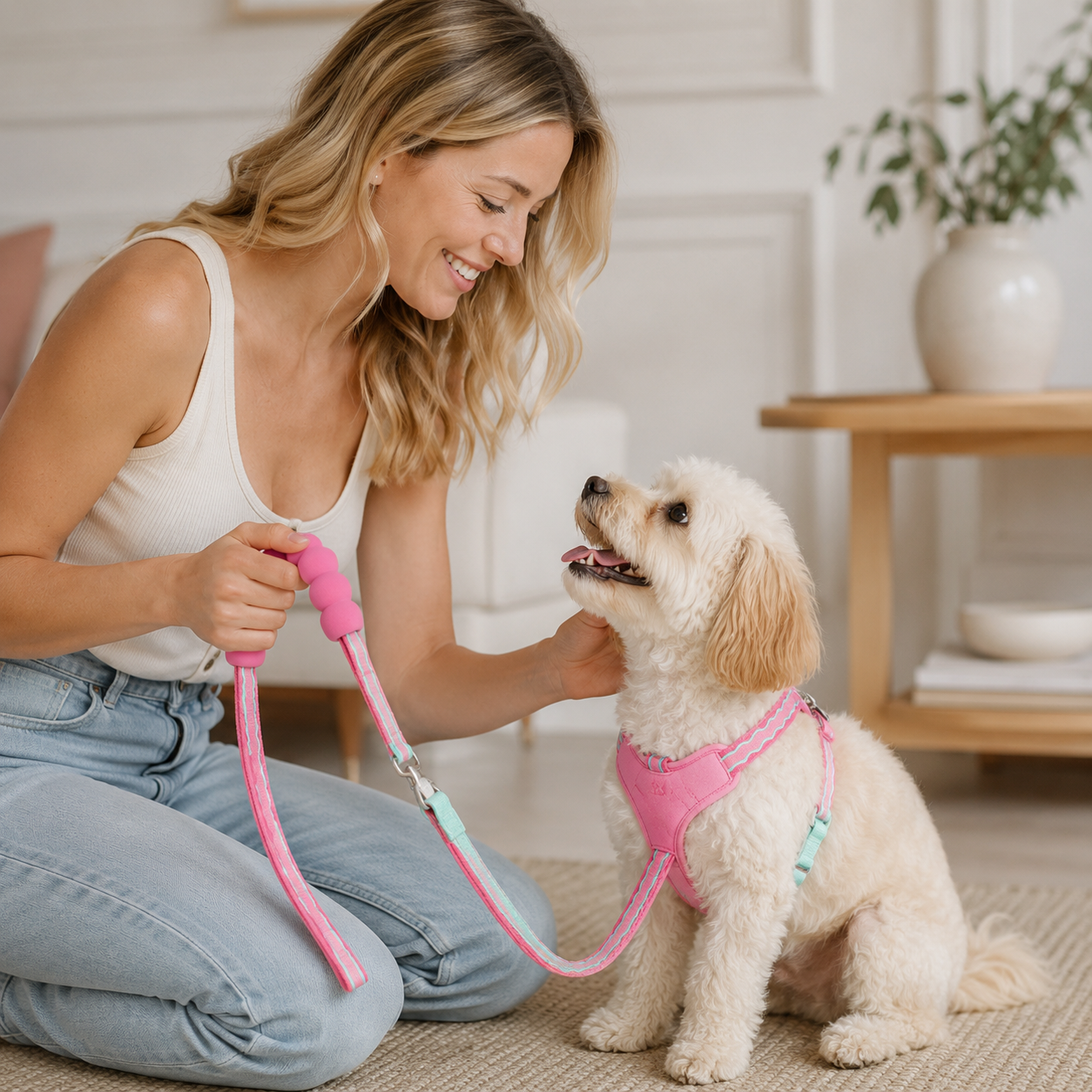 Pet Walking Set | Soft Padded Webbing | Outdoor Adventures | Pet Parent Gift | Candy Color Style