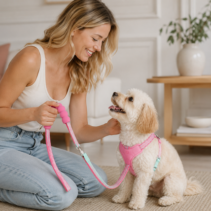 Pet Walking Set | Soft Padded Webbing | Outdoor Adventures | Pet Parent Gift | Candy Color Style