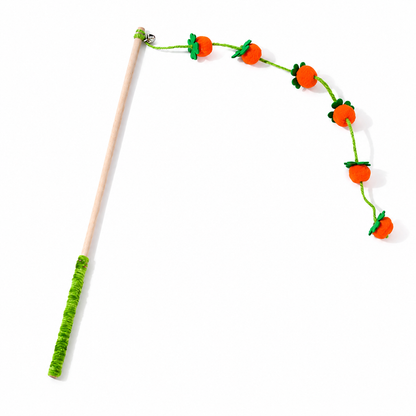 🥕 Interactive Cat Toy | Wood & Plush | Indoor Play | Cat Lover Gift | Carrot Charm Design