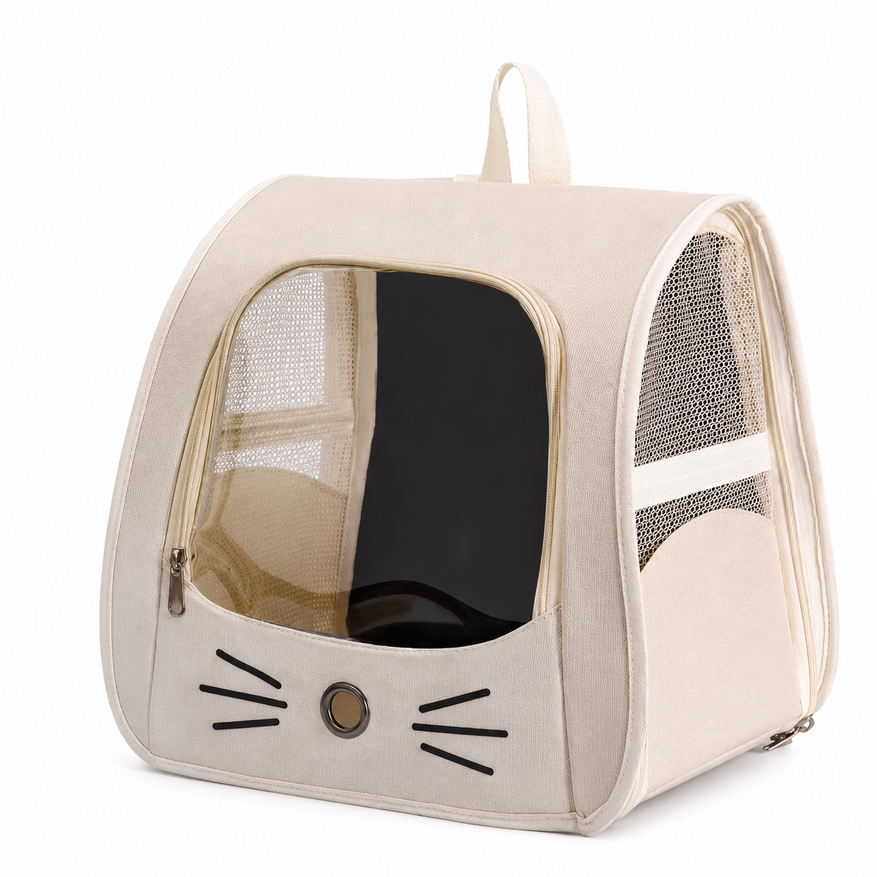 🤍 Travel-Ready | Breathable Fabric Pet Carrier | Cozy Outdoor Companion