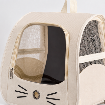 🤍 Travel-Ready | Breathable Fabric Pet Carrier | Cozy Outdoor Companion