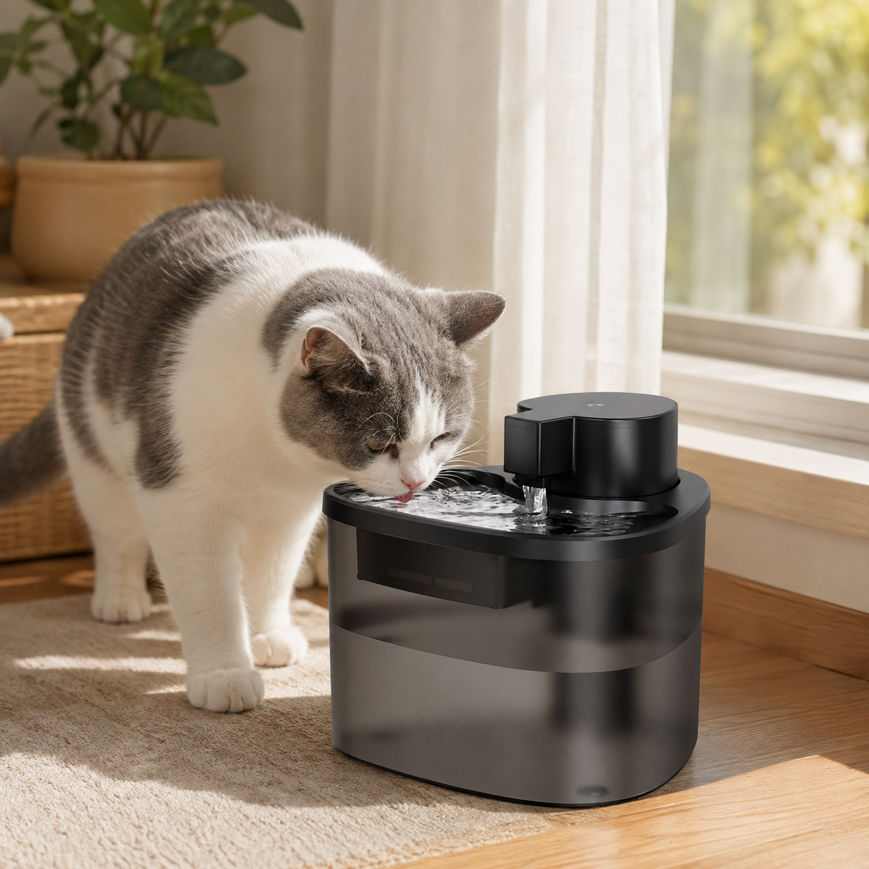🖤 Pet Fountain | Sleek Filtered Water Flow | Modern Hydration Essential