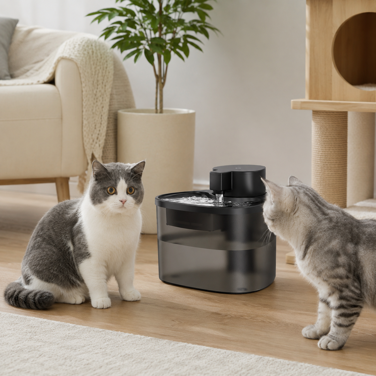 🖤 Pet Fountain | Sleek Filtered Water Flow | Modern Hydration Essential