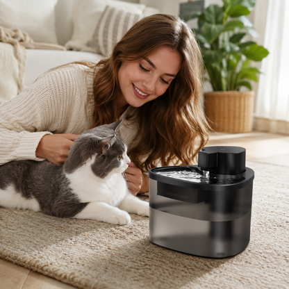 🖤 Pet Fountain | Sleek Filtered Water Flow | Modern Hydration Essential