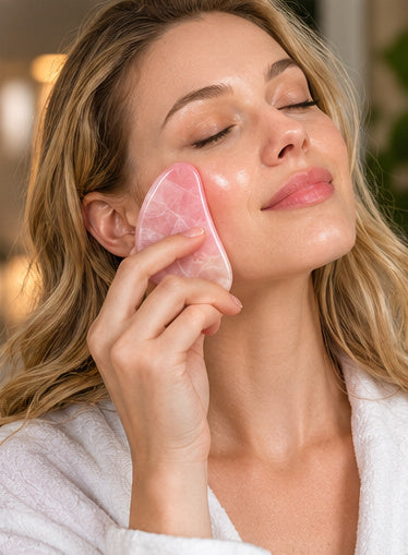 natural model demonstrating gua sha