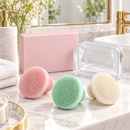 Cleansing pads on bathroom countertop