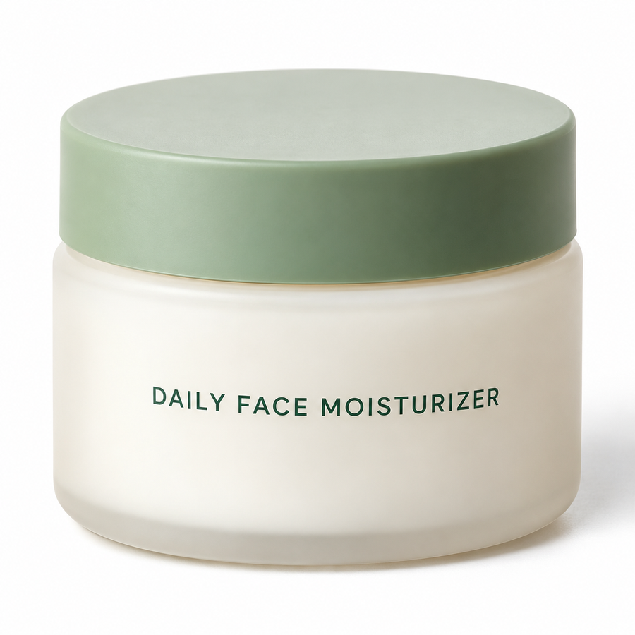 Unbranded daily face moisturizer on white background