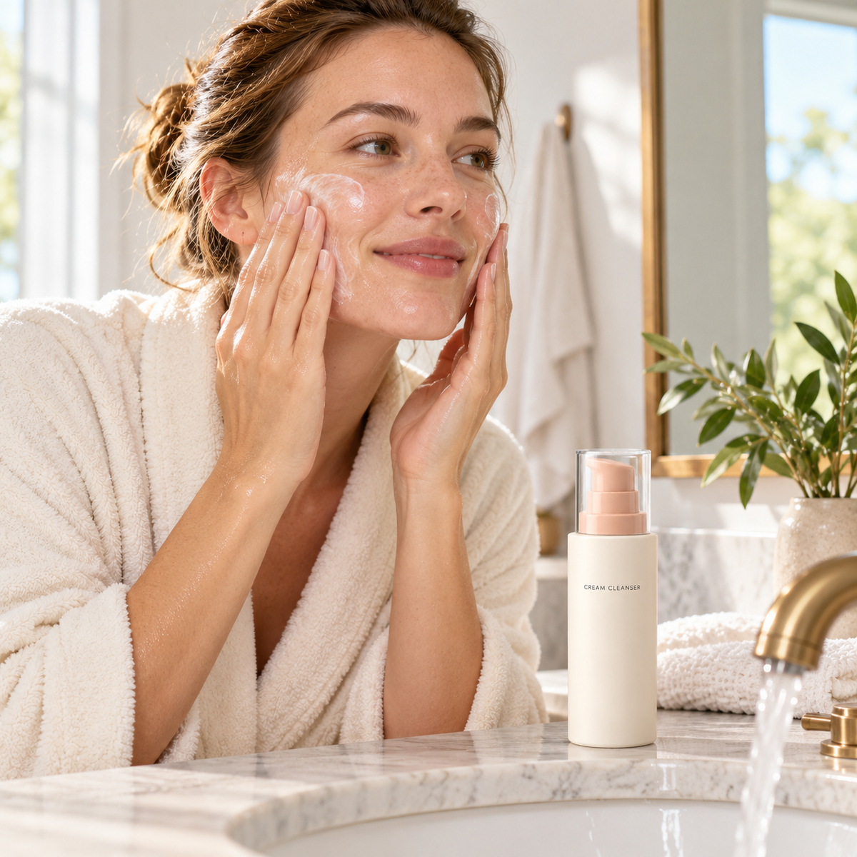 Cream Facial Cleanser — morning or primary use illustration