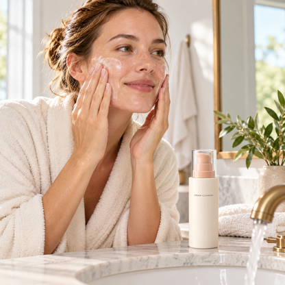 Cream Facial Cleanser — morning or primary use illustration