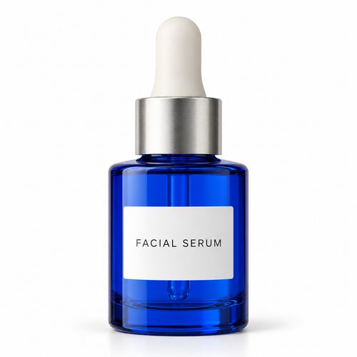 Facial serum white background concept