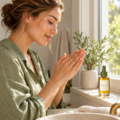 Weekend facial oil routine concept