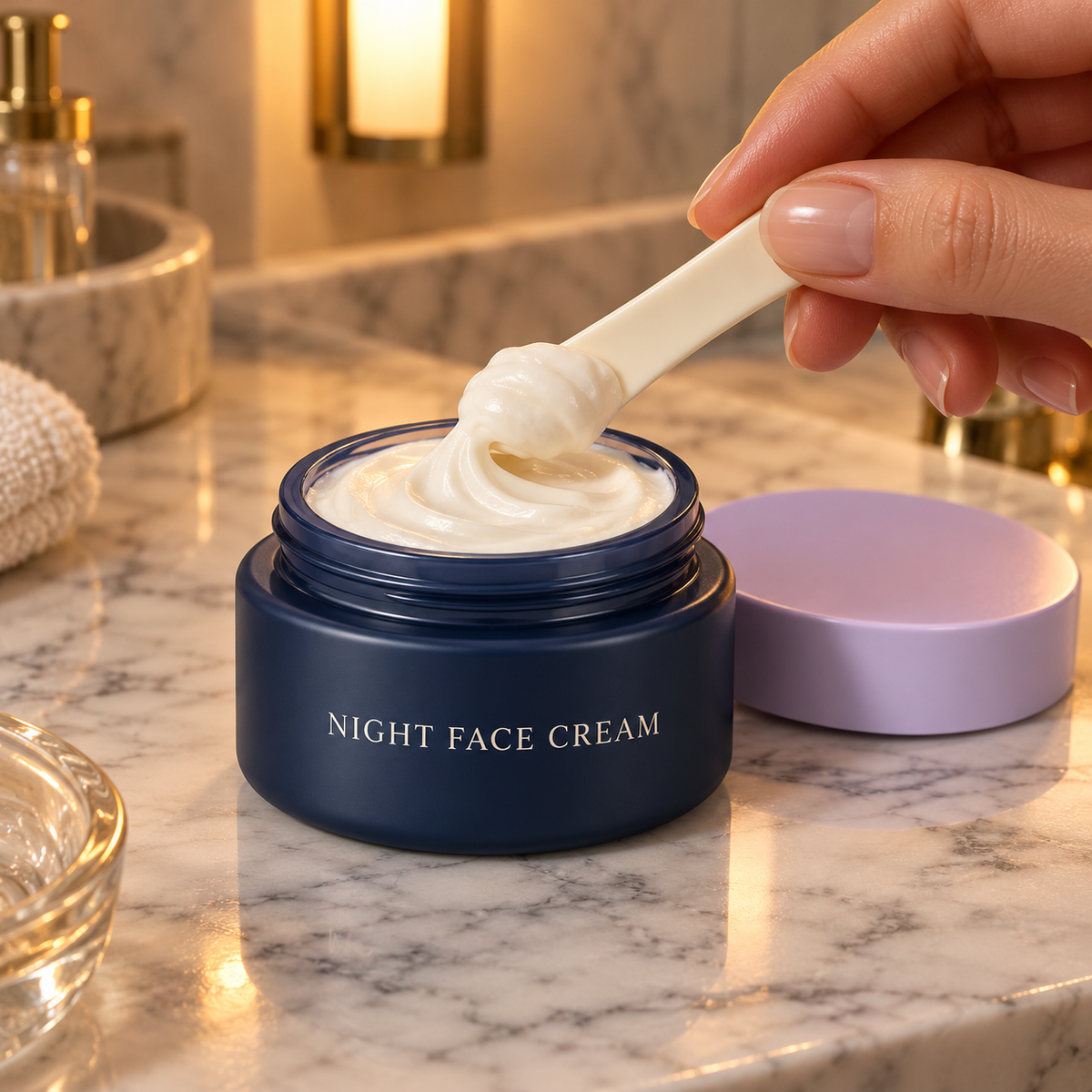 Clean spatula cream dispensing concept
