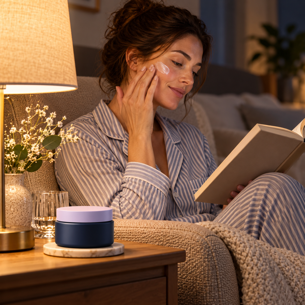Reading-night skincare concept